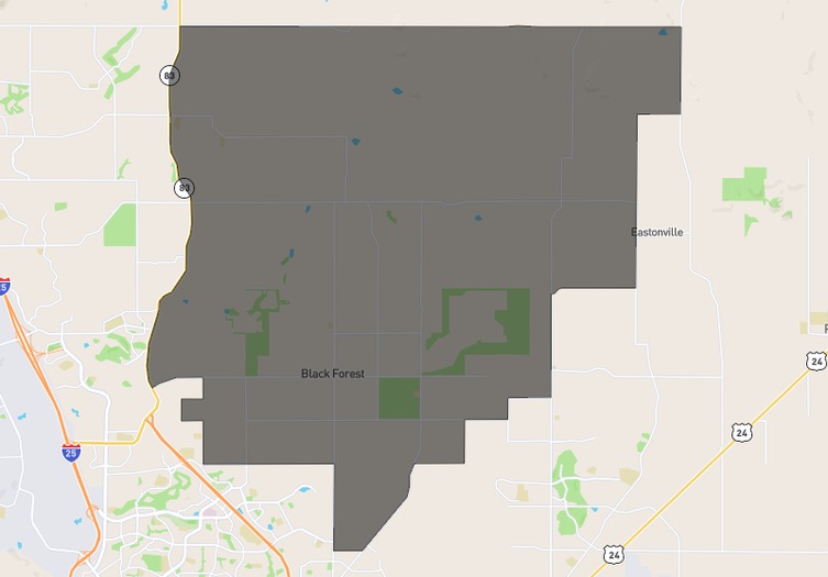 Black Forest area, northeast of Colorado Springs